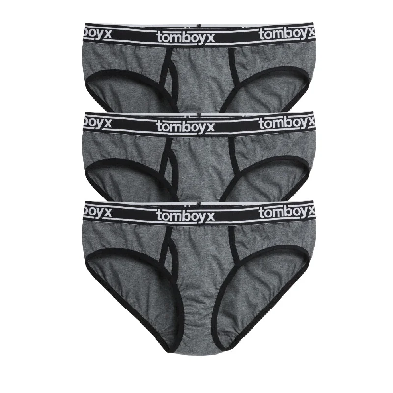 Instant Deal Iconic Briefs 3-Pack - Cotton Charcoal Logo