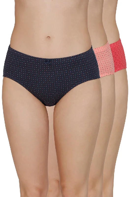 Fantastic Savings Inner Elastic Print Mid Rise Hipster Panties (Pack of 3)