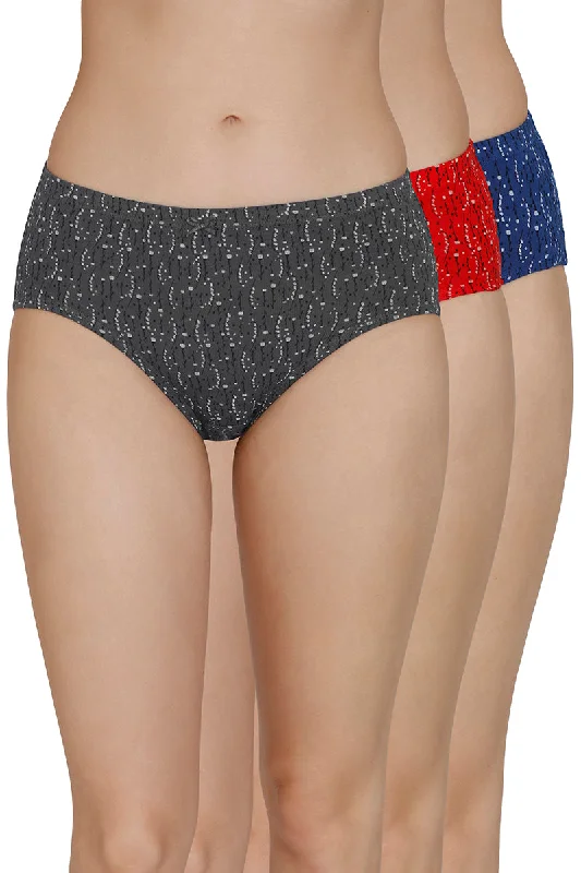 Buy Today Inner Elastic Print Mid Rise Hipster Panties (Pack of 3)