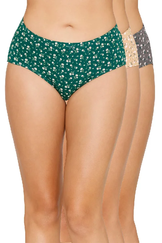 Shop and Save Inner Elastic Printed Mid Rise Hipster Panty (Pack of 3)