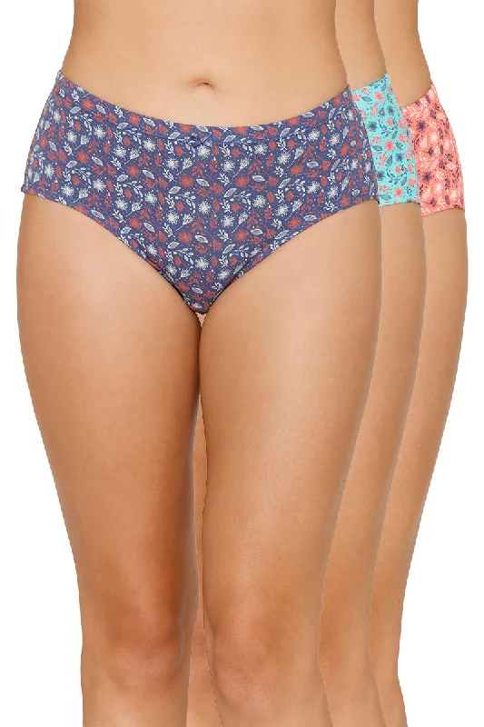Lowest Price Inner Elastic Printed Mid Rise Hipster Panty (Pack of 3)