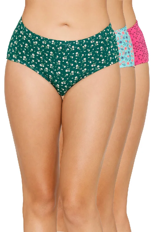 Online Deal Inner Elastic Printed Mid Rise Hipster Panty (Pack of 3)