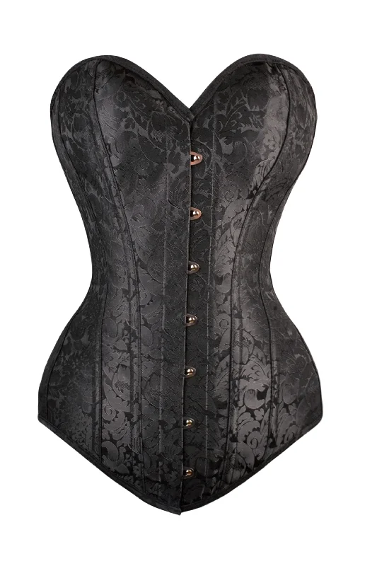 Weekend Deals That Amaze Instant Shape Black Brocade Overbust Corset - Longline