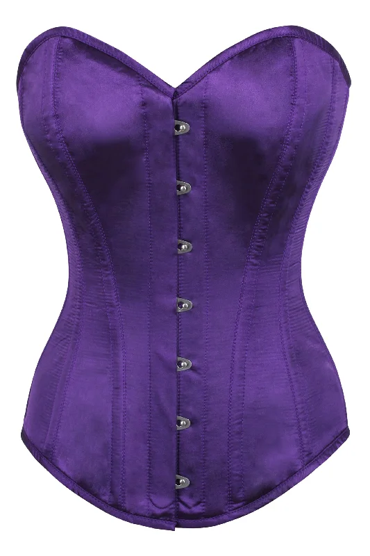 Savings Galore Instant Shape Dark Purple Satin Longline Overbust