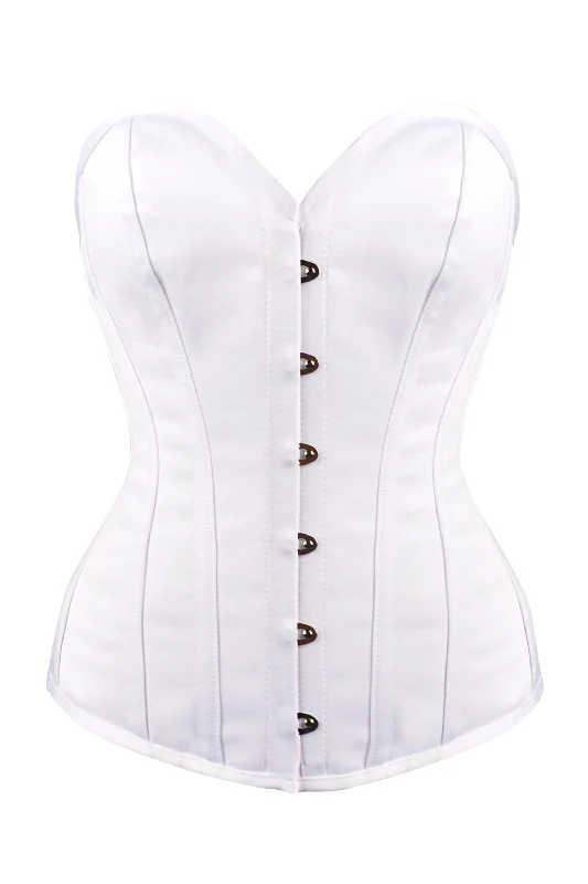 Lowest Rates Instant Shape White Satin Overbust