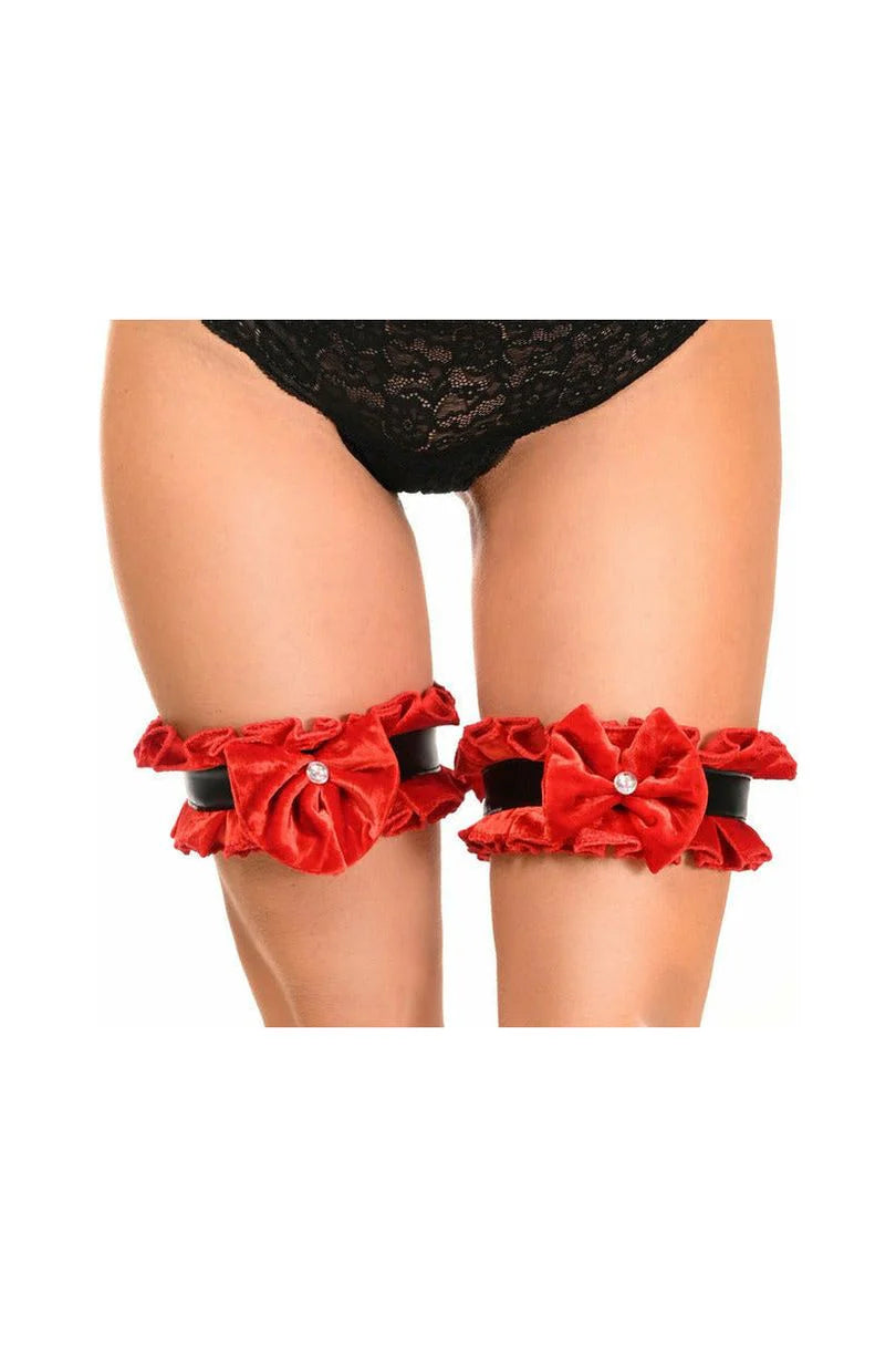 Weekend Bargains to Love Kitten Faux Leather/Velvet Leg Garters