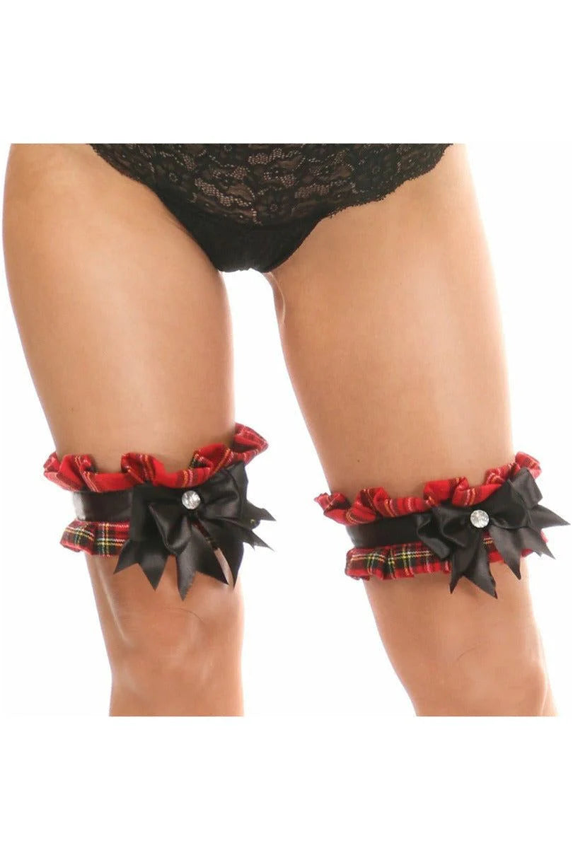 Weekend Discounts to Savor Kitten School Girl Plaid Leg Garters 3/4X