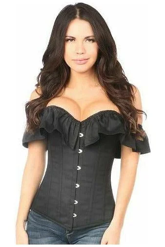 Lavish Black Cotton Off-The-Shoulder Corset