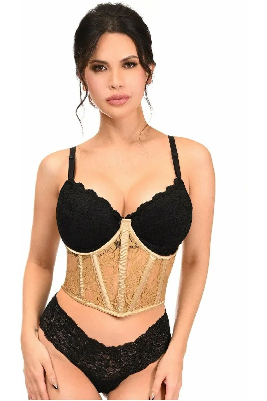 Weekend Discounts You Deserve Lavish Beige Sheer Lace Underwire Waist Cincher Corset Weekend Discounts You Deserve Lavish Beige Sheer Lace Underwire Waist Cincher Corset