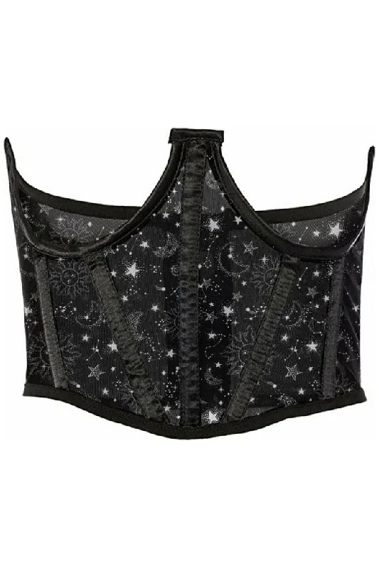 Lavish Celestial Mesh Open Cup Waist Cincher