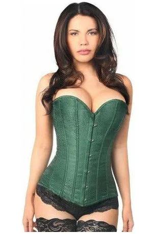 Super Sale Lavish Dark Green Brocade Corset