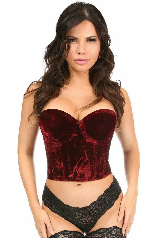 Today’s Special Lavish Dark Red Crushed Velvet Underwire Bustier