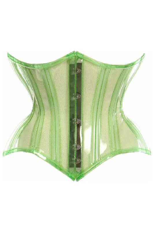 Clearance Items Lavish Green Clear Curvy Underbust Waist Cincher Corset