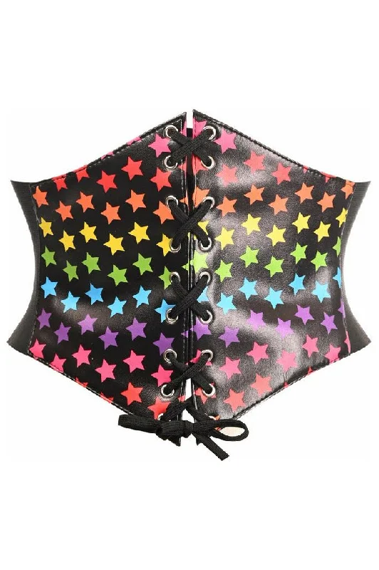 Weekend Deals to Make You Smile Lavish Rainbow Stars Lace-Up Corset Belt Cincher