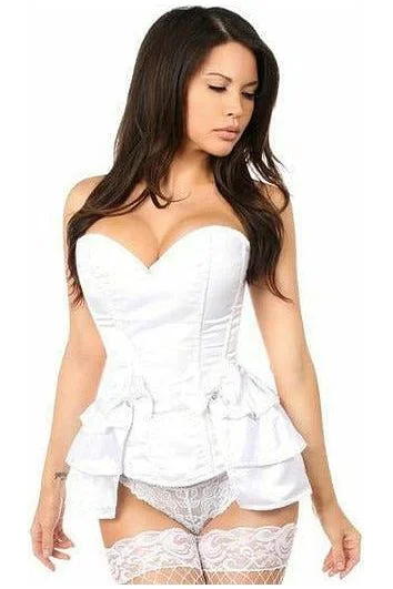 Price Blitz Lavish White Satin Corset w/Removable Snap on Skirt