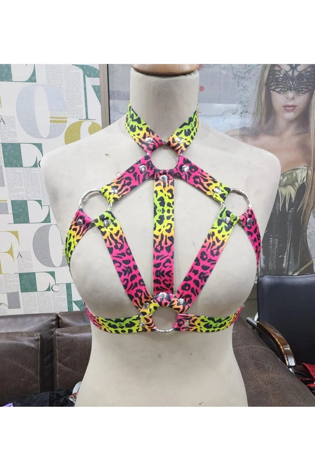 Referral Discount Leopard Print Stretchy Body Harness