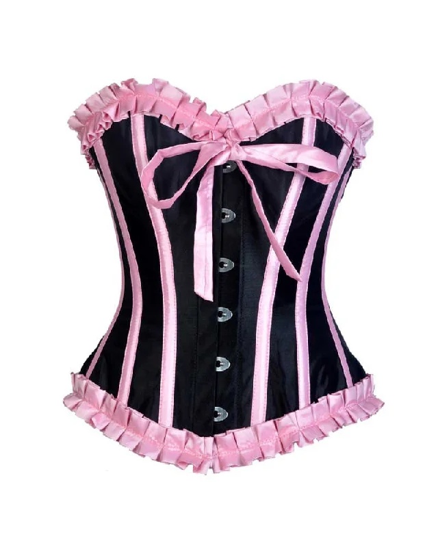 Warehouse Sale LILY BLACK TAFFETA WITH PINK FRILL-TRIM
