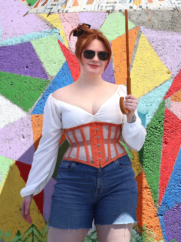 Markdowns Limited Edition Papaya Mesh Hourglass Waspie Underbust Corset : CS-201