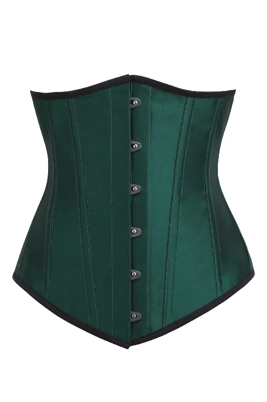 Weekend Discounts to Grab Longline Green Taffeta Underbust Corset