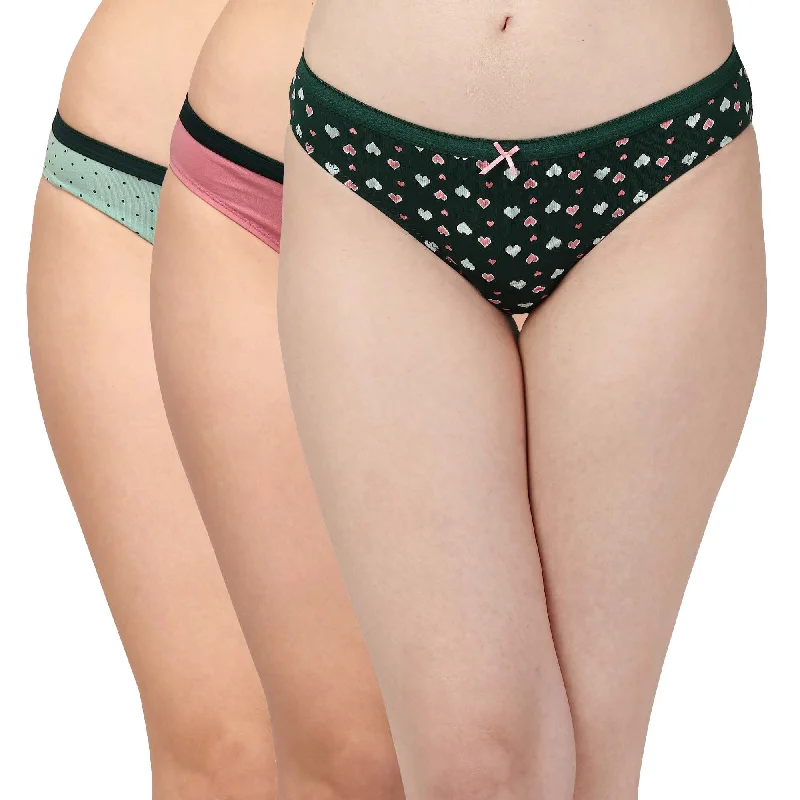 Don't Wait Mid Rise Medium Coverage Solid and Printed Cotton Stretch Brief Panty (Pack of 3) 3BF-16 Don't Wait Mid Rise Medium Coverage Solid and Printed Cotton Stretch Brief Panty (Pack of 3) 3BF-16