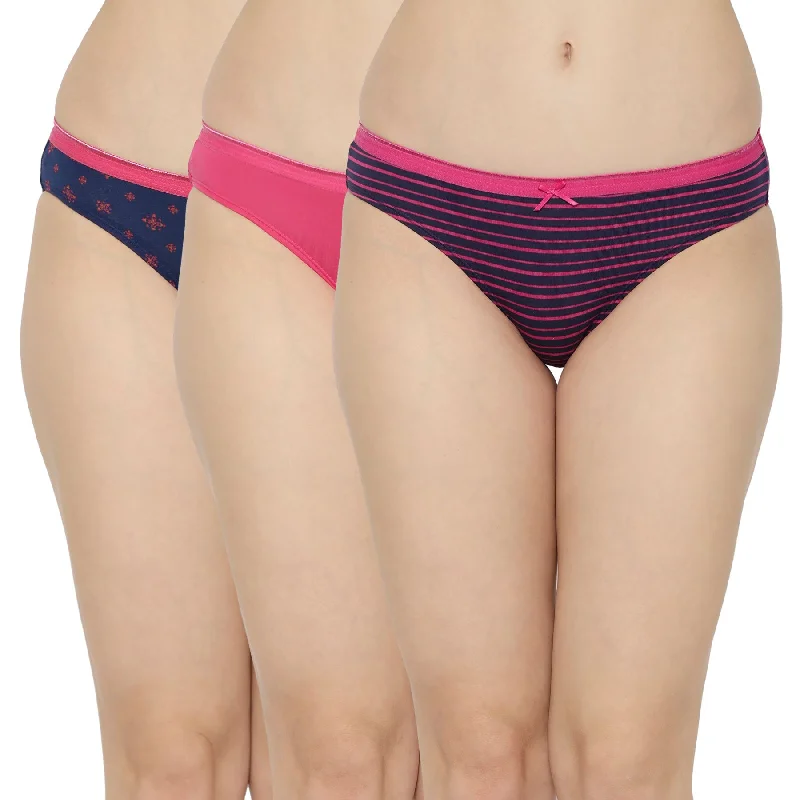 Mega Deal Mid Rise Medium Coverage Solid and Printed Cotton Stretch Brief Panty (Pack of 3) 3BF-16 Mega Deal Mid Rise Medium Coverage Solid and Printed Cotton Stretch Brief Panty (Pack of 3) 3BF-16