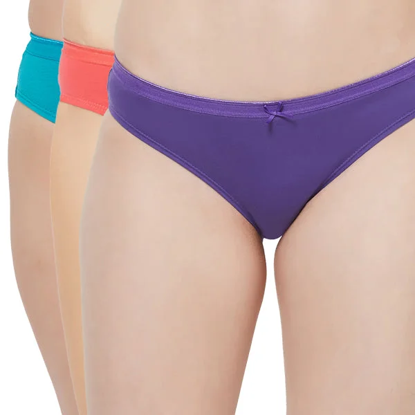 Exclusive Deal Mid Rise Medium Coverage Solid Colour Cotton Stretch Brief Panty (Pack of 3) - 3BF-14 Exclusive Deal Mid Rise Medium Coverage Solid Colour Cotton Stretch Brief Panty (Pack of 3) - 3BF-14