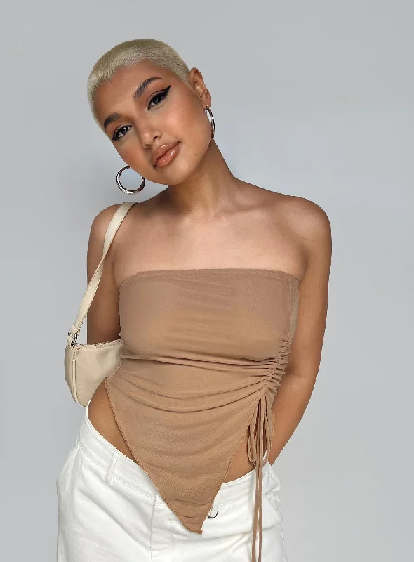 Morello Strapless Top Beige