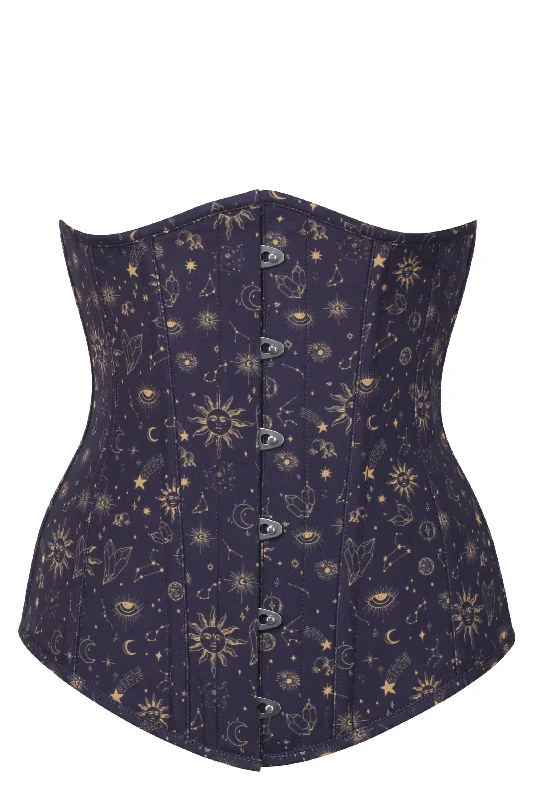 Extra Discount Mystic Galaxy Indigo And Gold Longline Underbust Corset