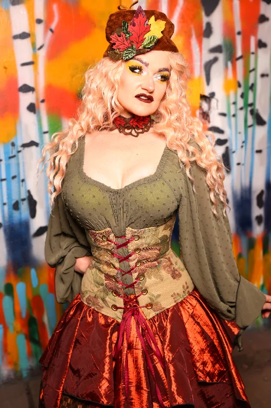 Epic Value Petite Wench Corset in Juniper & Rose Floral #32 - Harvest Baroque Collection