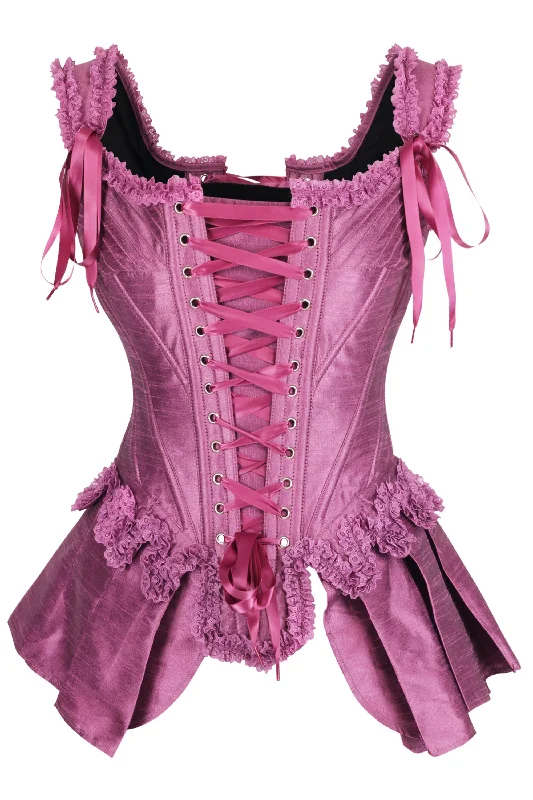 Can't Beat Pink Historically Inspired Corset Overbust with Bustle
