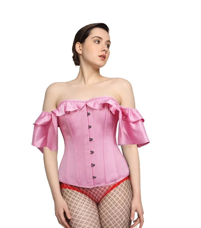 Epic Deals Pink Satin Overbust Corset