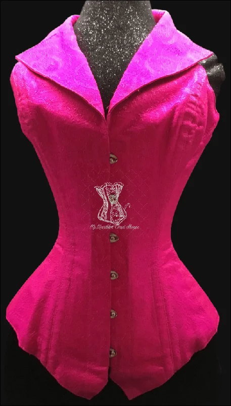 Weekend Deals That Excite Ms. Martha Silk Overbust Corsevest - Pink