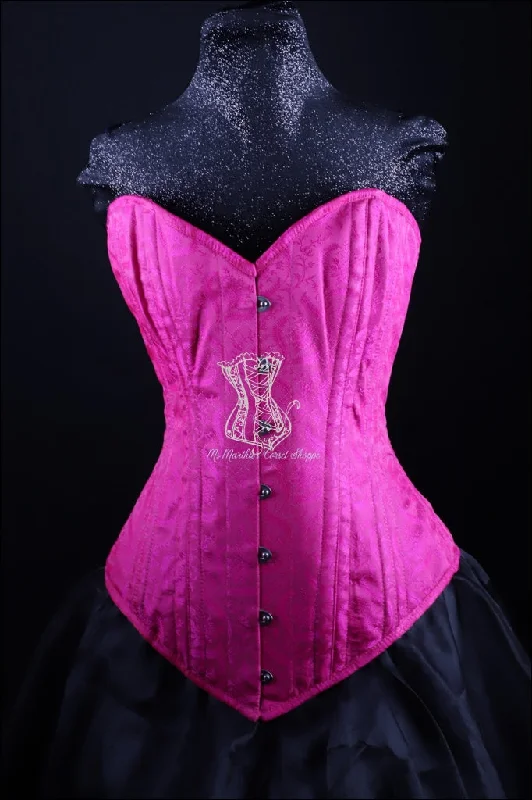 Weekend Discounts to Snag Ms. Martha Silk Overbust Corset - Pink