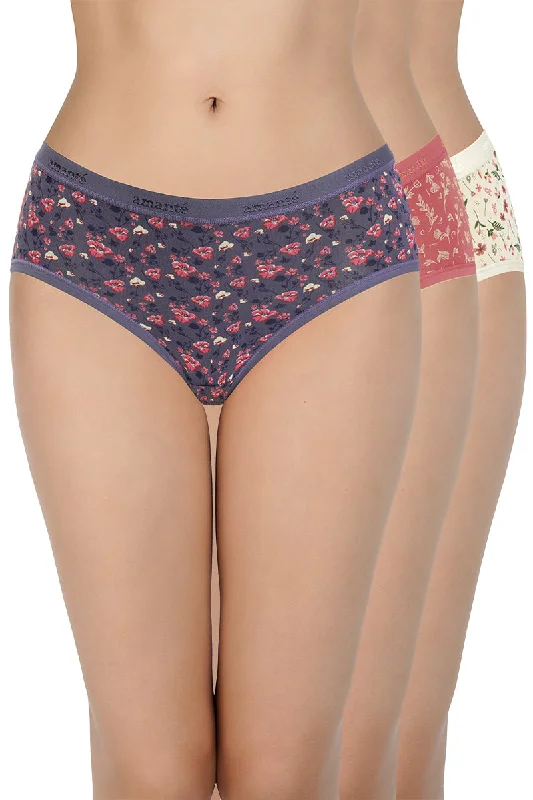 Year-End Sale Print Low Rise Hipster Panties (Pack of 3)