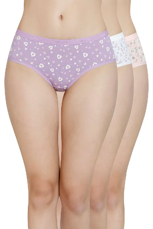 Savings Event Printed Mid Rise Hipster Panty (Pack of 3)