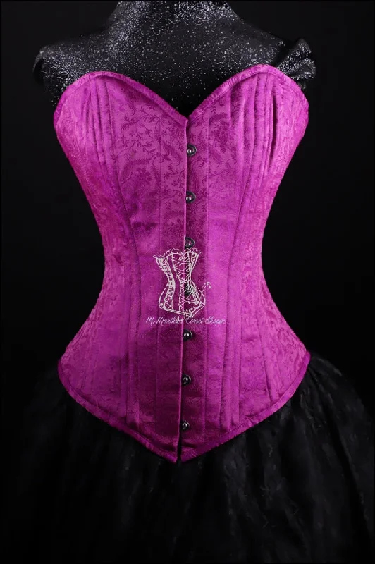 Weekend Offers That Tempt Ms. Martha Silk Overbust Corset - Purple