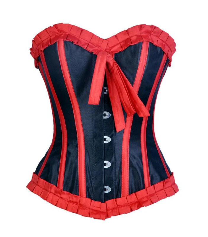 Blowout Deals Quintella Black Satin Authentic Overbust Corset
