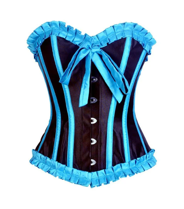 Must-Have Deals Quintella Black Satin Authentic Overbust Corset