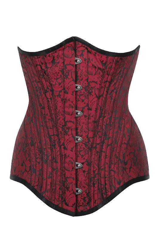 Super Bargain Red and Black Brocade Underbust