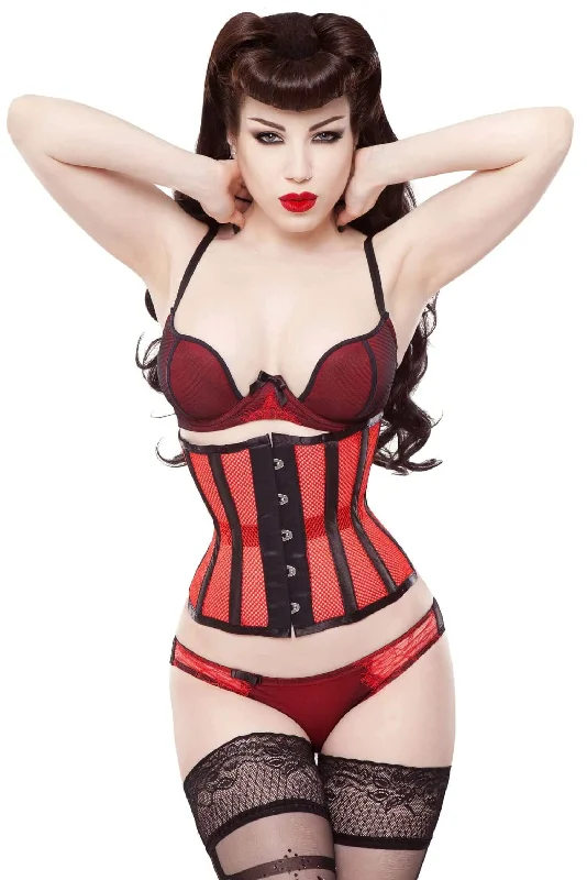 Reduced Prices Playgirl Eve Red Net Mesh Cincher Corset With Black