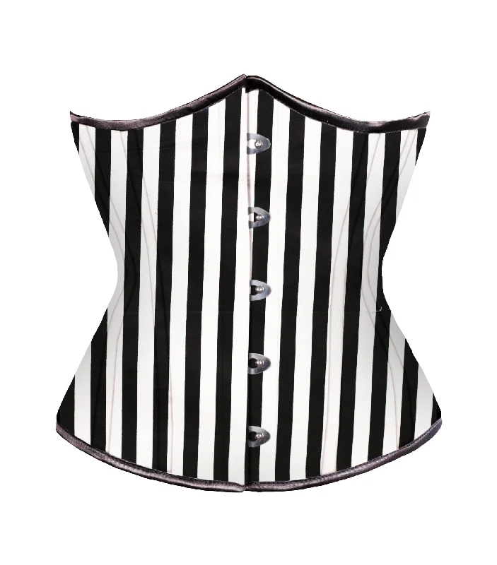 Black White Strip waist reducing  underbust corset