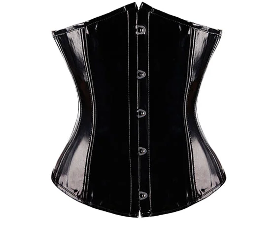 Inventory Reduction Belle Noir Renaissance Underbust Leather Corset - Victorian Gothic Elegance