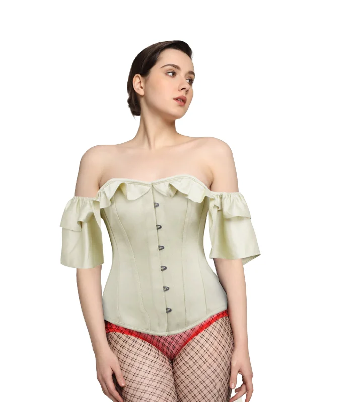 Huge Discounts Ivory Satin Overbust Corset