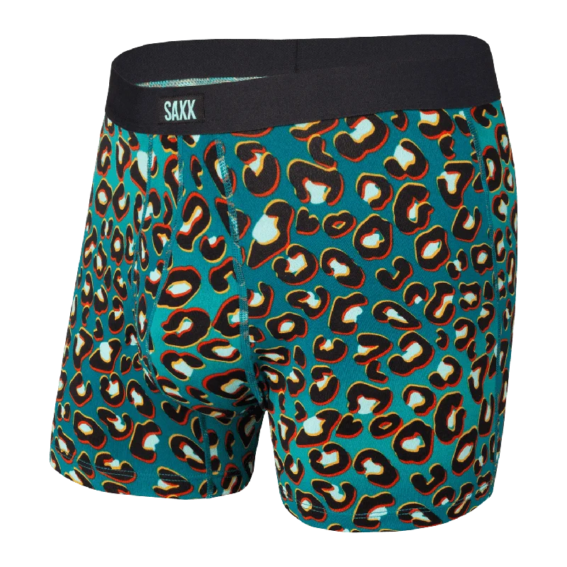 Limited Stock SAXX Daytripper Boxer Brief - Teal Vaporwave Cheetah - SXBB11F VCT