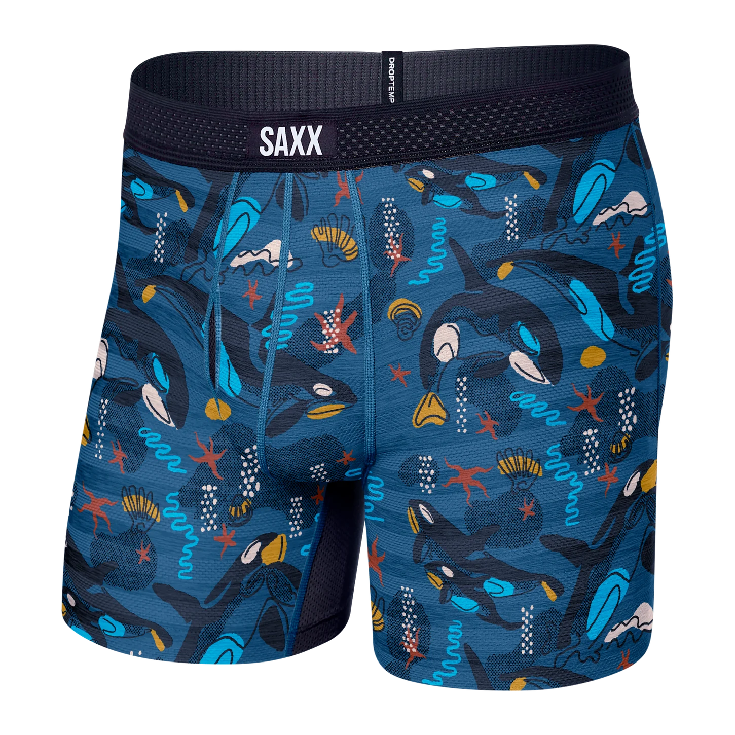 Final Clearance SAXX DropTemp™ Cooling Mesh - Whale Watch/Storm Blue - SXBB09F WWB