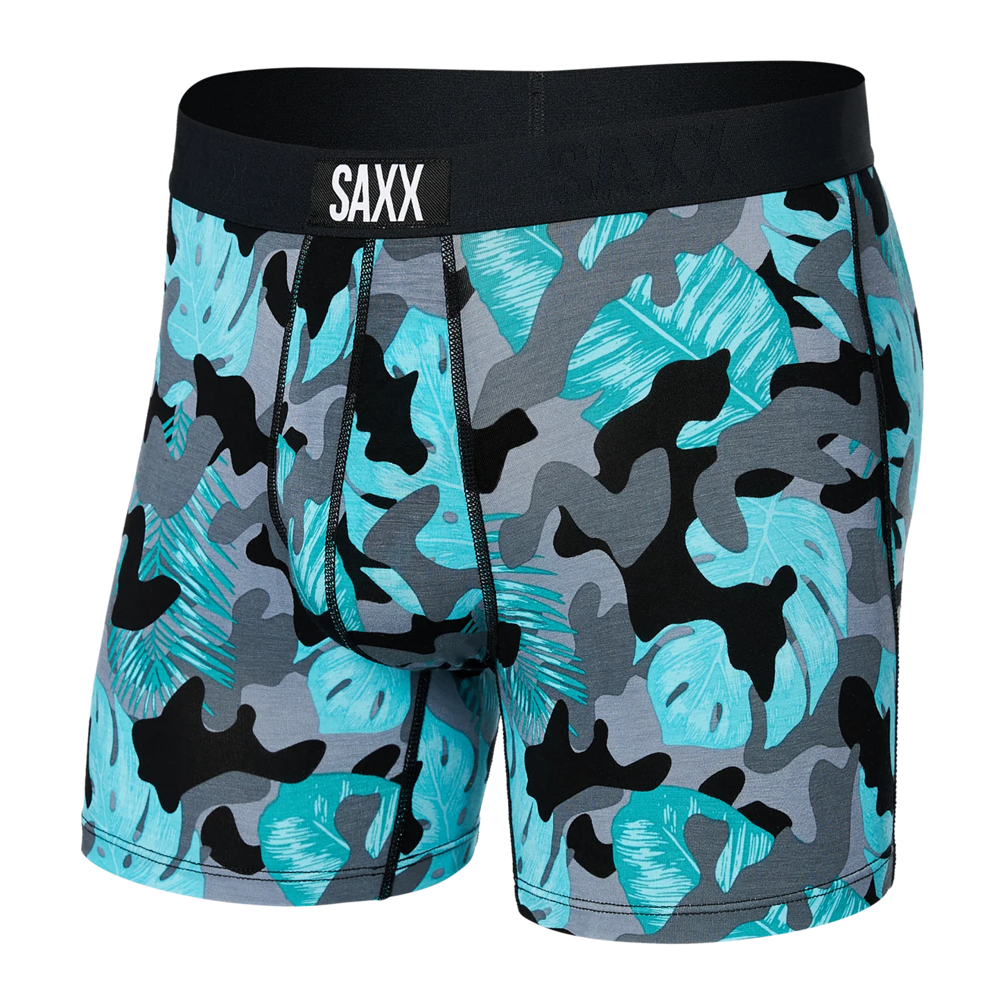 Great Bargain SAXX VIBE SUPER SOFT Boxer Brief / Island Camo- Black