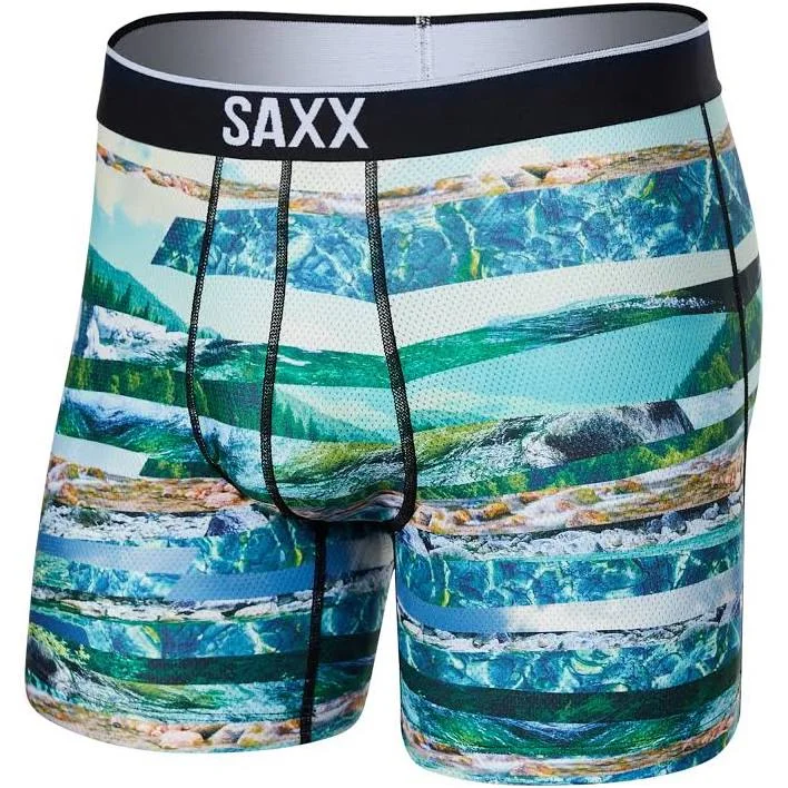 SAXX VOLT BREATHABLE MESH Boxer Brief / River Run Stripe- Multi