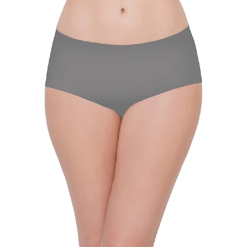 Weekend Offers That Please Seamless Mid Waist Full Coverage Everyday Wear Hipster Panty - Grey Weekend Offers That Please Seamless Mid Waist Full Coverage Everyday Wear Hipster Panty - Grey