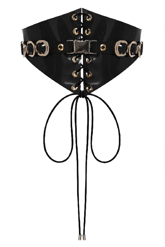 Weekend Offers That Shine Trier Black corset belt by Secret Room
