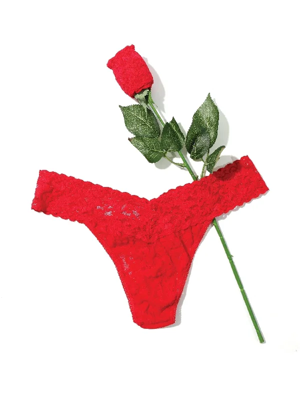 Lowest Price Signature Lace Original Rise Thong Rose Red